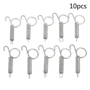10Pcs Multipurpose Spring Animal Cage Latches Lock Spring Rabbit Cage Door Tension Spring with Hook 7.5cm