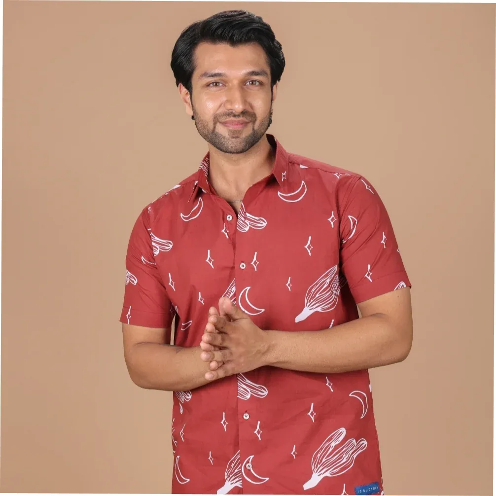 15 Buttons Sangria Pet Parent Shirt for Men (Red/White) - Image 2
