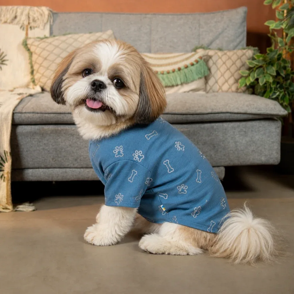 15 Furries Desi Denim Kurta for Dogs (Blue) - Image 2