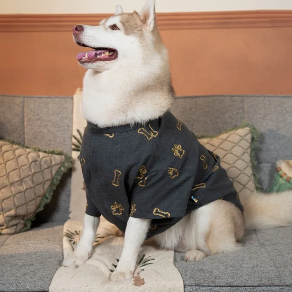 15 Furries Desi Denim Kurta for Dogs (Grey) - Image 2