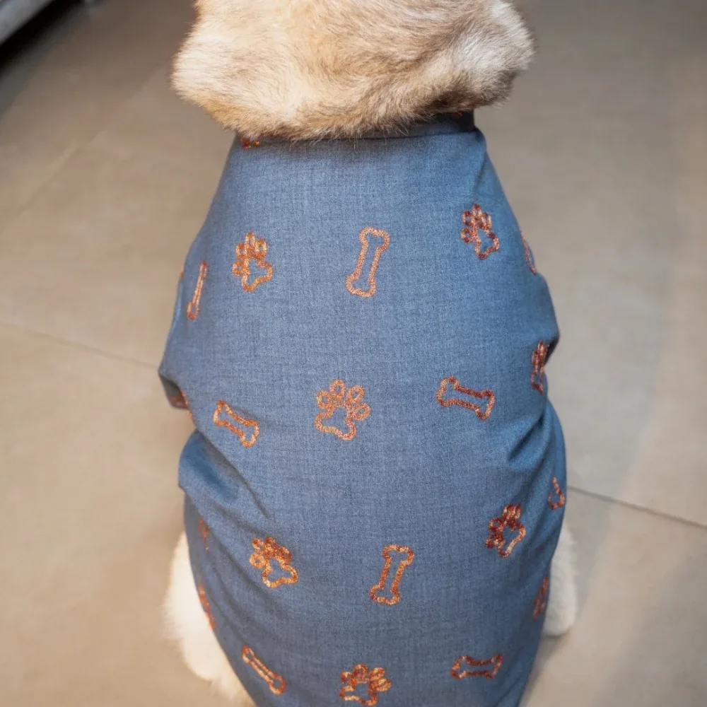 15 Furries Desi Denim Kurta for Dogs (Indigo) - Image 2