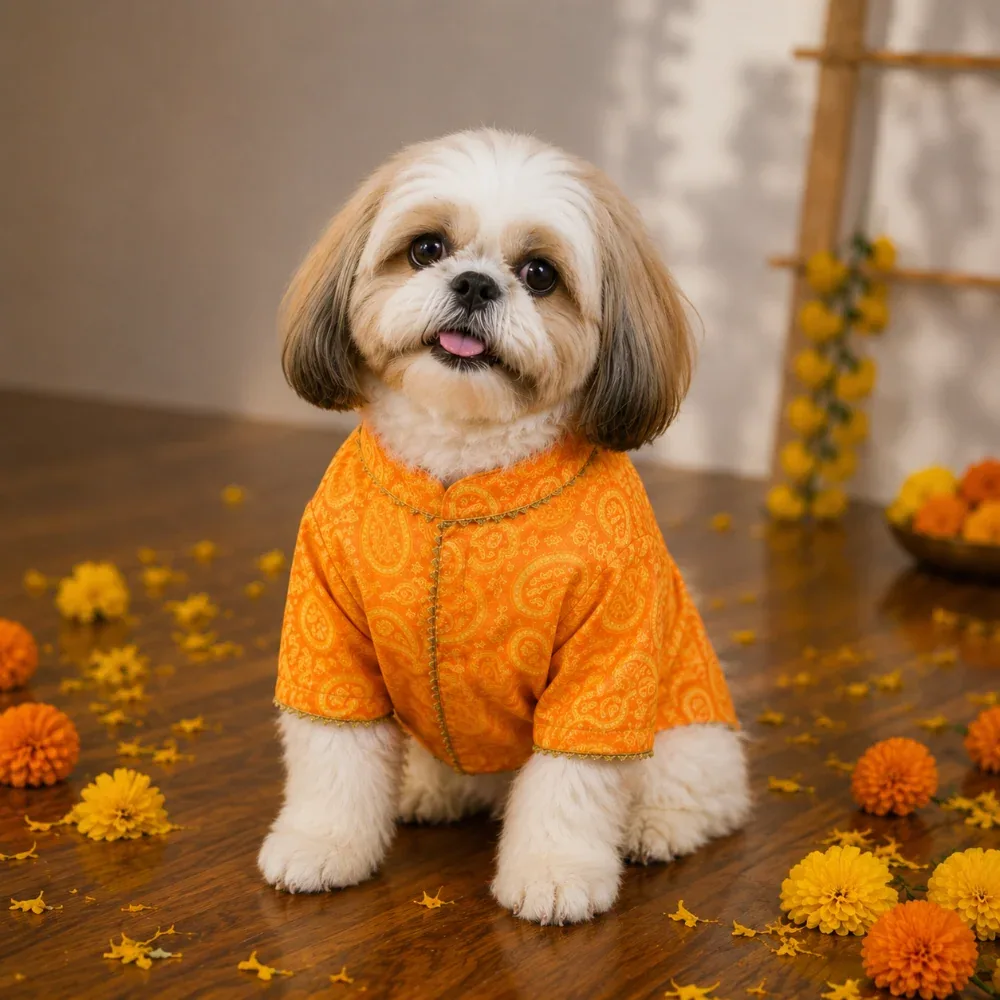 15 Furries Kesariya Kurta for Dogs (Yellow) - Image 2