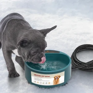 1Pc Heated Water Bowl For Dog Cat 74.4OZ Heating Water Dish IP67 Waterproof Thermal Water Bowl Heated Pet Bowl
