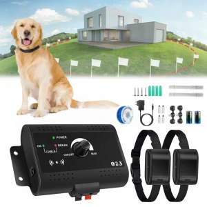 1Set Electric Dog Fence System Pet Tone Shock Boundary Containment Water Resistant Collar Receiver For Small