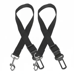 2Pcs Pet Dog Seat Belt Leash Adjustable Pet Dog Cat Safety Leads Harness Car Vehicle Nylon Fabric Seatbelt