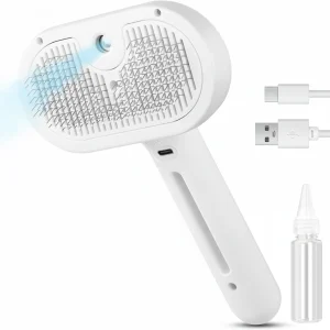 3 In 1 Cat Steam Brush, Pet Steam Brush For Cat Dog Long Short Haired, Pet Spray Hair Removal Comb For Small
