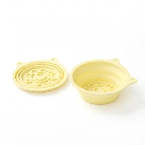 3-in-1 Pet Travel Collapsible Bowl Foldable Slow-Feeder With Strong Suction Cups Portable Silicone Dog Bowl