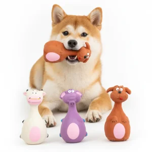 4pcs Cute Latex Dog Chew Toys With Sound