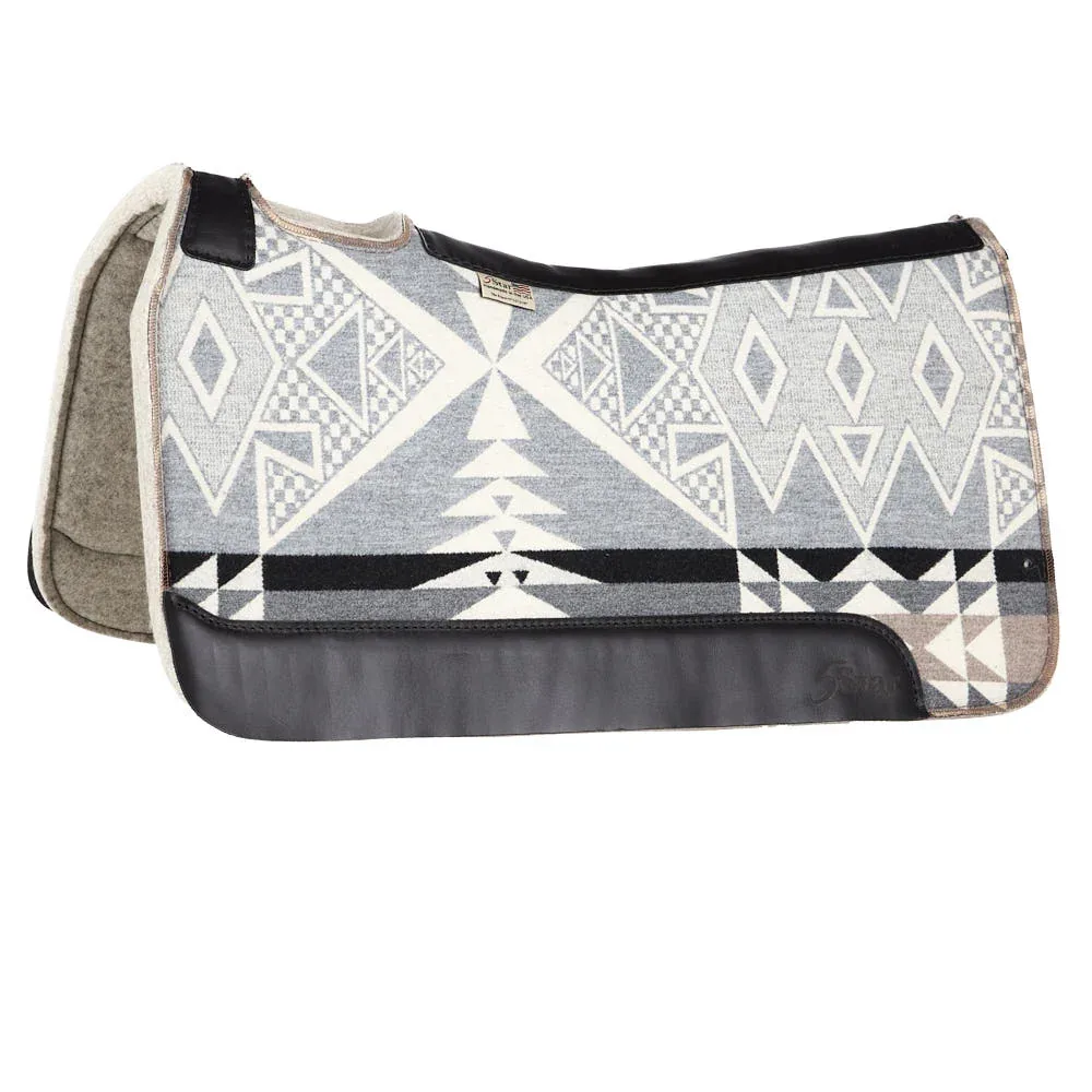 5 Star Equine Products Supplies Inc. 1in Natural Roper Black and White Aztec Felt Saddle Pad