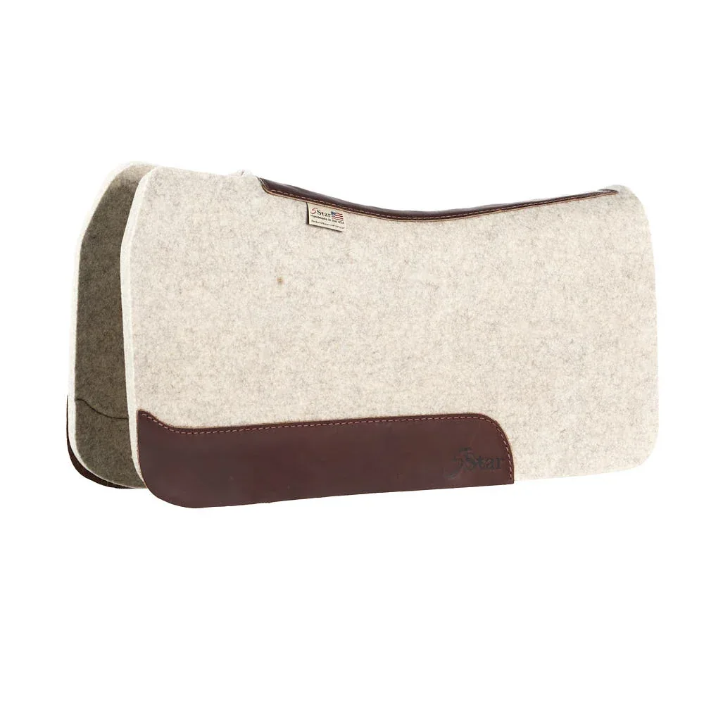 5 Star Equine Products Supplies Inc. 3/4in Flex Fit Barrel Racer Natural Felt Saddle Pad