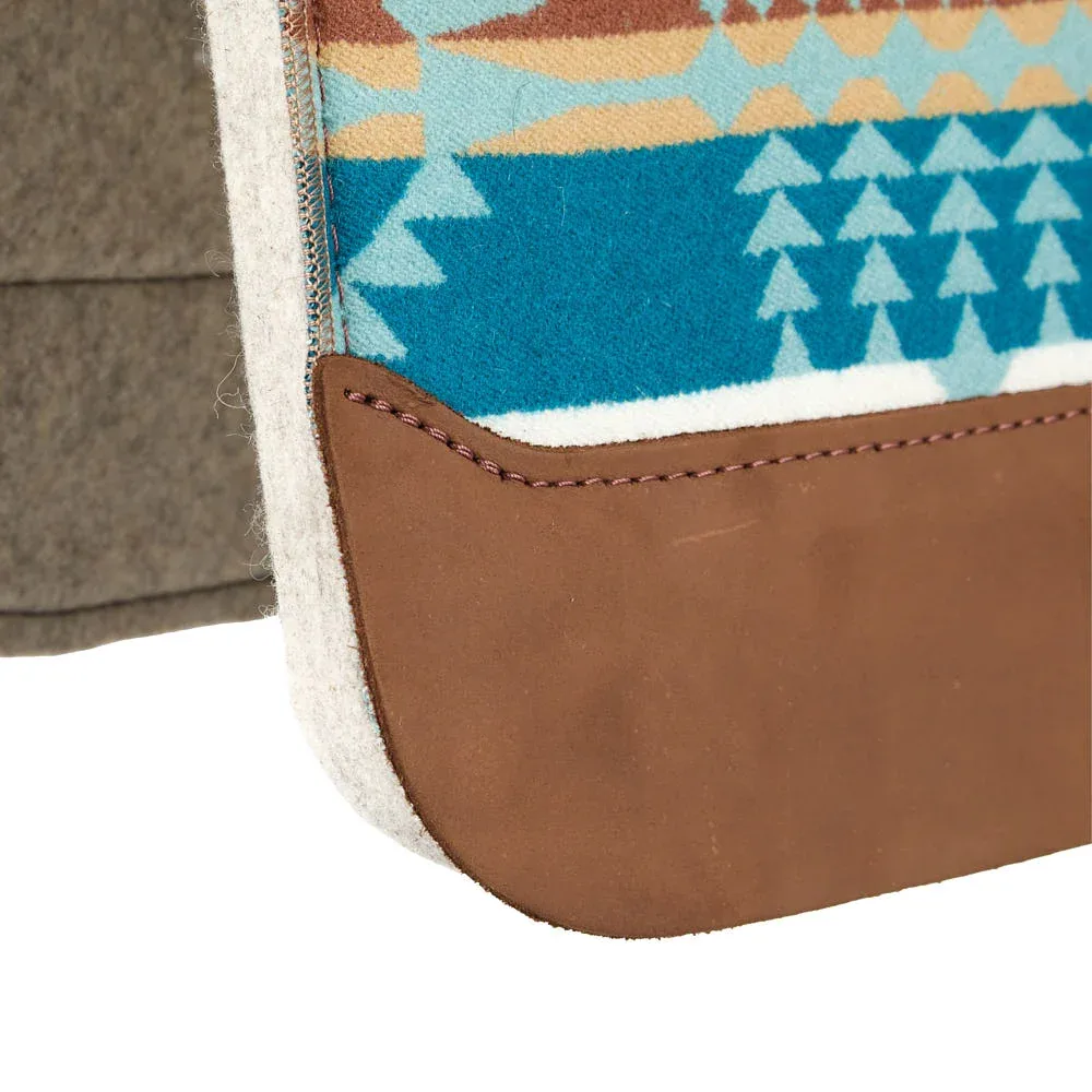 5 Star Equine Products Supplies Inc. 3/4in Natural All Around Aqua Aztec Felt Saddle Pad - Image 2