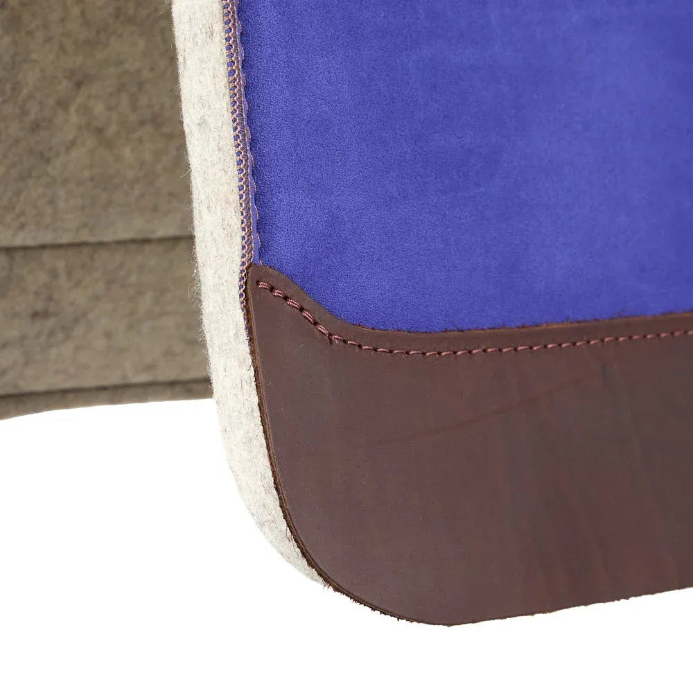 5 Star Equine Products Supplies Inc. 3/4in Natural Flex Fit Barrel Racer Indigo Blue Suede Top Saddle Pad - Image 2