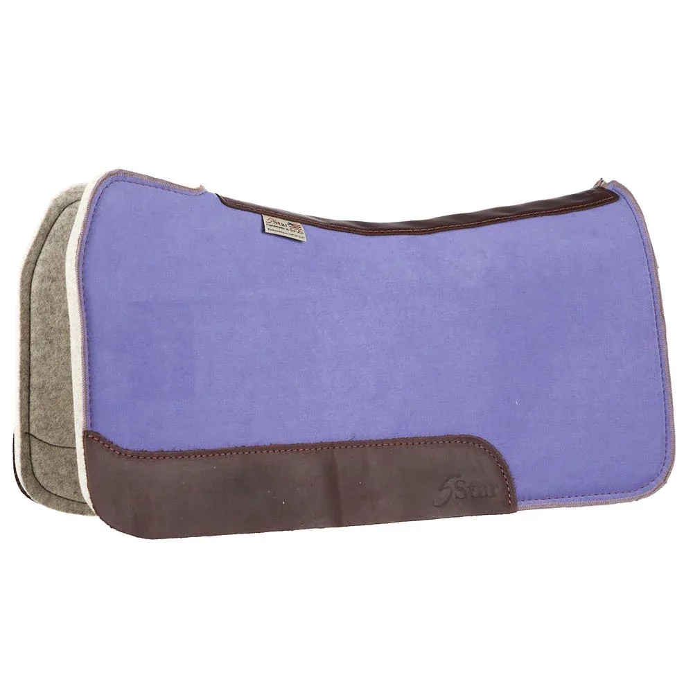 5 Star Equine Products Supplies Inc. 3/4in Natural Flex Fit Barrel Racer Lavender Suede Top Saddle Pad