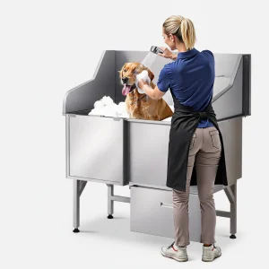 50 Inch Dog Grooming Bath Tub Stainless Steel W Ramp Faucet Left Door
