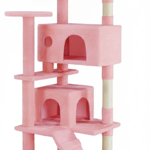 54 -Cat Tree Tower - Multi-level With Sisal Grab Post, Indoor Apartment With Ladder, Plush Toys, Rest And Play