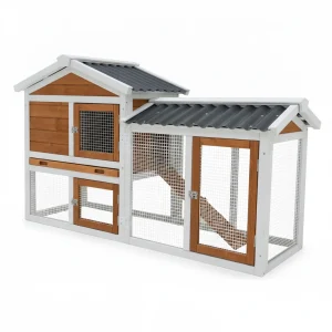 58 Wooden Outdoor Indoor Roof Waterproof Bunny Hutch Rabbit Cage Guinea Pig Coop PET House For Small To Medium