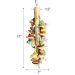 A and E Cages Happy Beaks Real Wood with Hanging Wood Cylinders Bird Toy 7in x 7in x 17in - Image 2