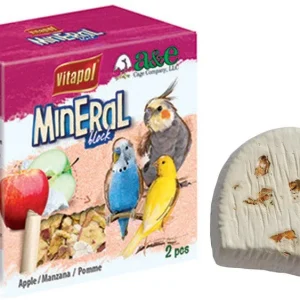 A and E Cages Vitapol Infused Mineral Block for Birds Apple 35 grams