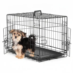 A Dog Cage With Two Doors