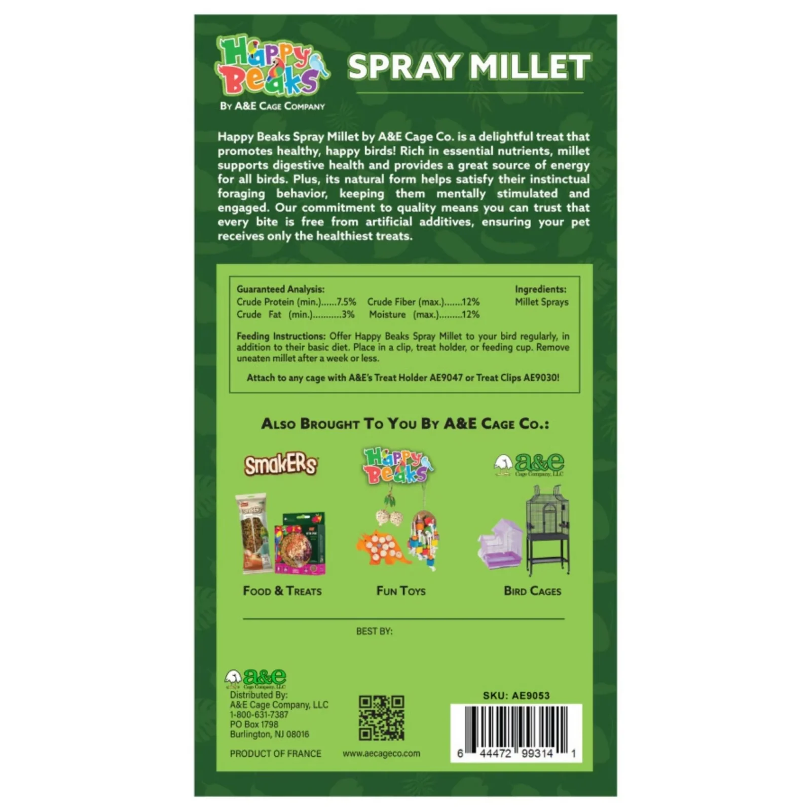 A & E Cages Happy Beaks Spray Millet Bird Treat 1ea/3oz. - Image 2