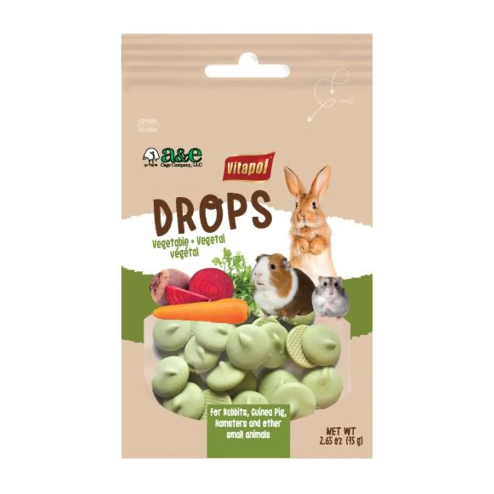 A E Cages Vitapol Drops Small Animal Treats Vegetable, 1ea/2.65 oz