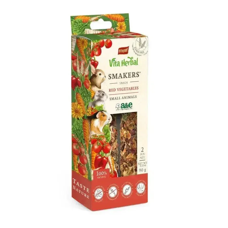 A & E Cages Vitapol Vita Herbal Smakers Red Vegetables Small Animal Treat 2 pk