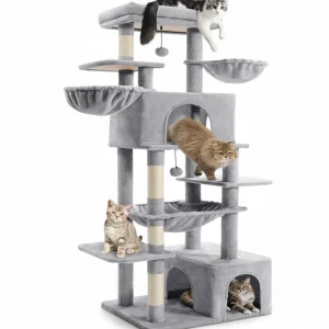 ABCPET Large Cat Tree, Cat Tower, Multi-Tier, Indoor Cat, Sisal Scratching Post, Widened Cat Perching Post,