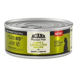 Acana Cat Grain Free Lamb + Lamb Liver In Bone Broth, 5.5 oz, Case of 12