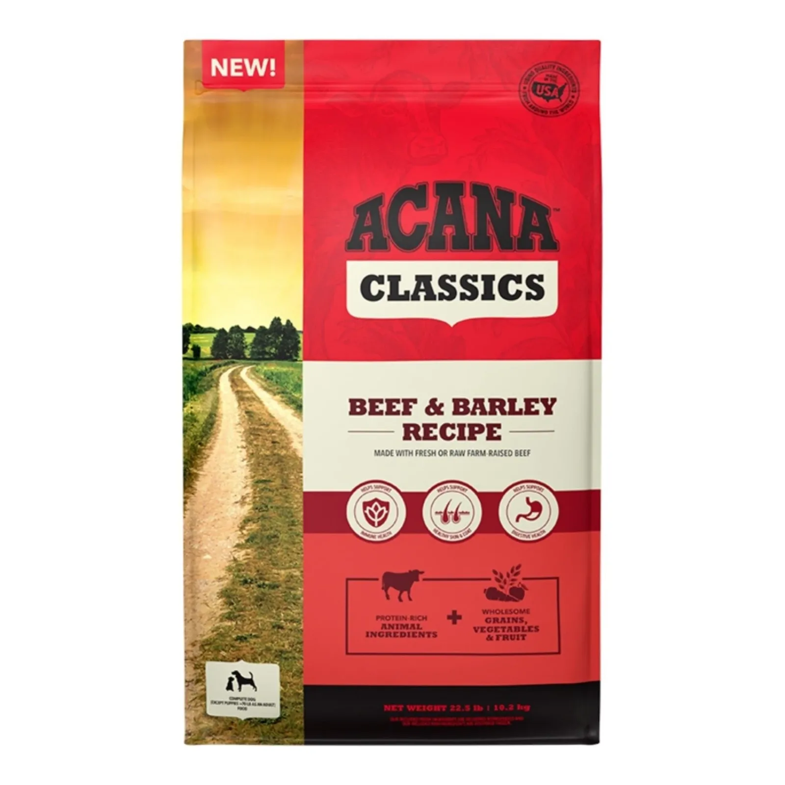 Acana Dog Classics Beef & Barley Recipe, 22.5 lb