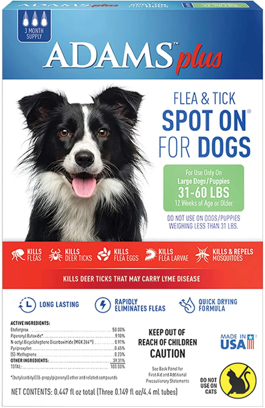 Adams Plus Flea & Tick Spot On for Large Dogs 3 Month - Image 2