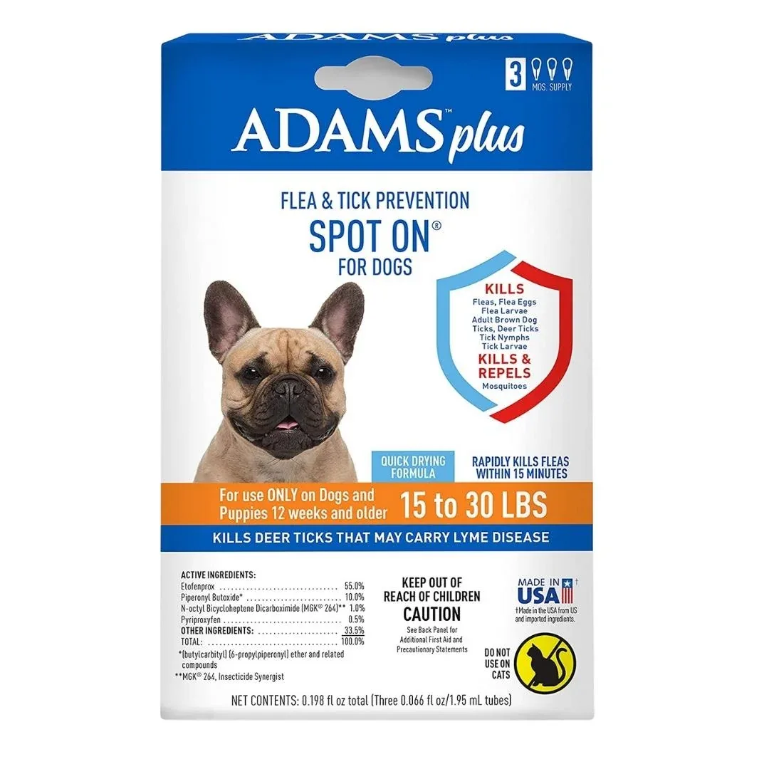 Adams Plus Flea & Tick Spot On for Medium Dogs 3 Month