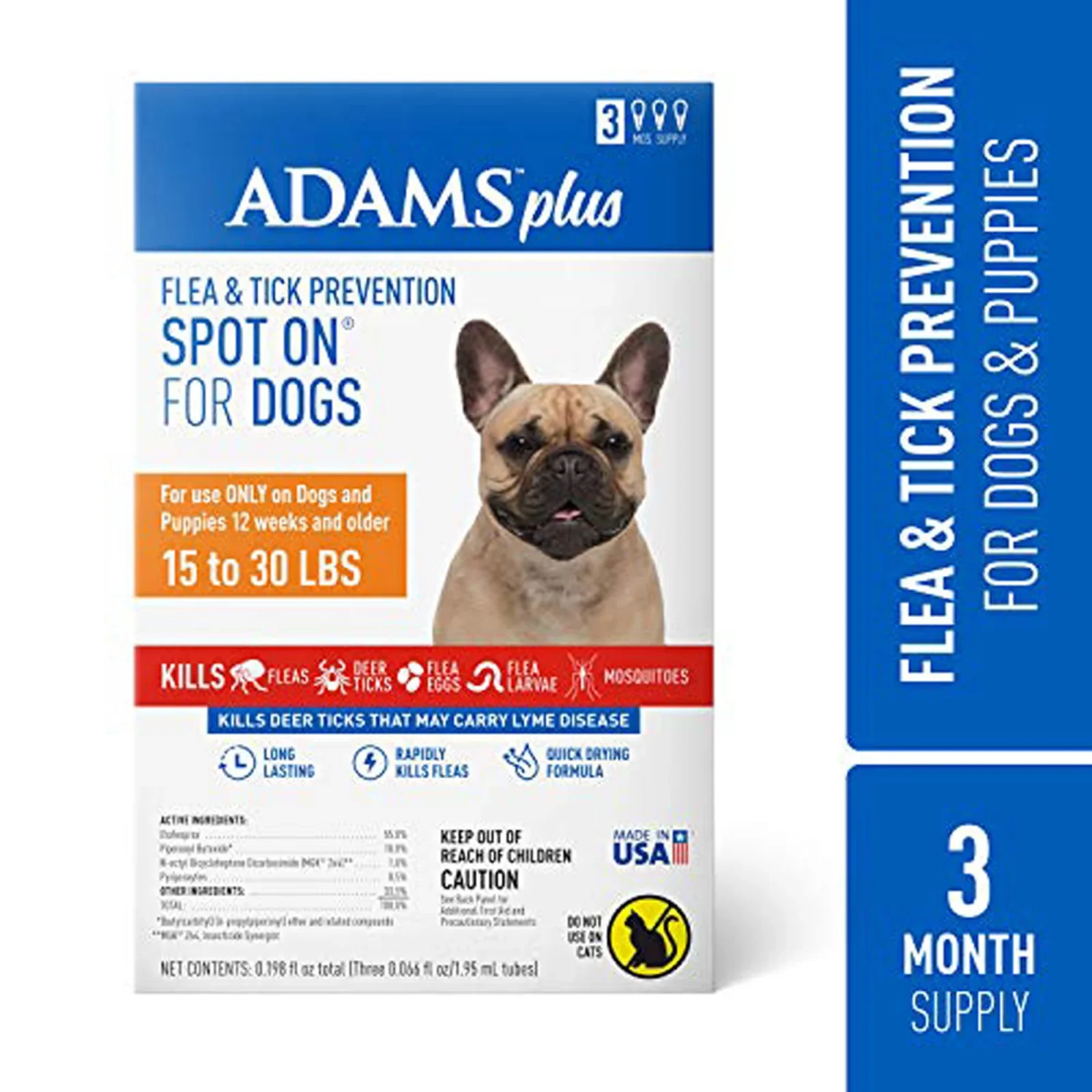 Adams Plus Flea & Tick Spot On for Medium Dogs 3 Month - Image 2