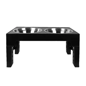 Adjustable Raised Dog Bowl Stand with 2 Stainless Steel Bowls