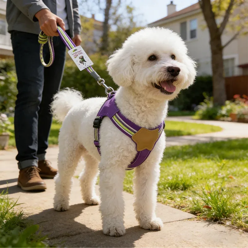 Adjustable Step-In Dog Harness & Lead Set for Medium Dogs