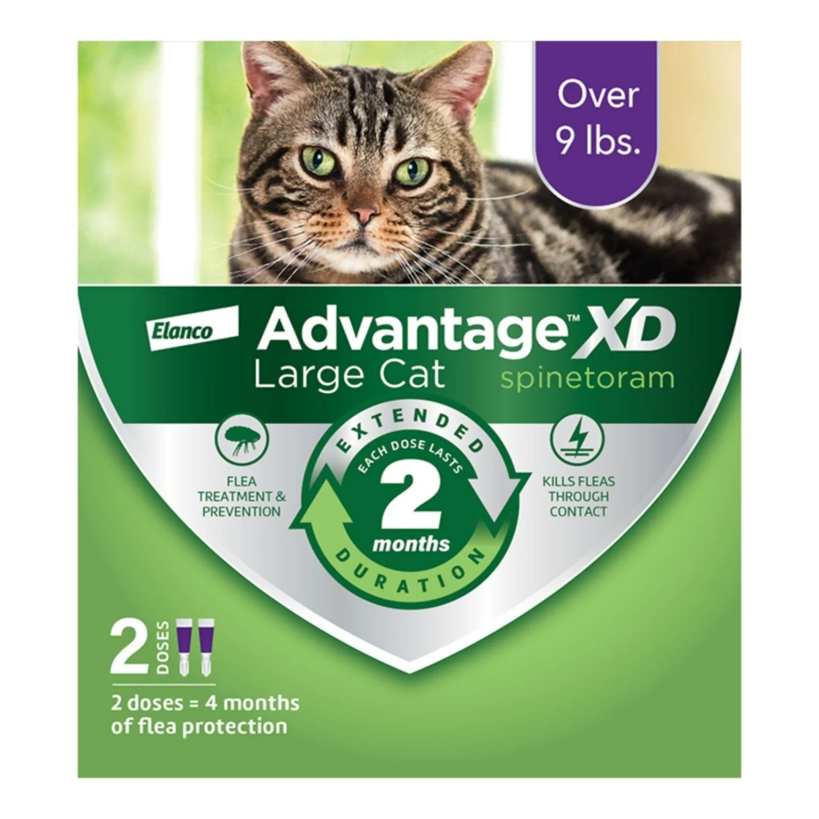 Advantage XD Flea Protection 2-Month Topical Large Cat over 9lbs 2pk