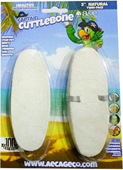 AE Cage Company Captain Cuttlebone Natural Flavored Cuttlebone 5 Inch Long