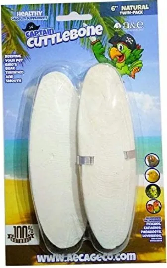 AE Cage Company Captain Cuttlebone Natural Flavored Cuttlebone 6 Inch Long