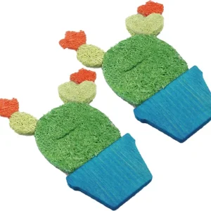 AE Cage Company Nibbles Potted Cactus Loofah Chew Toys