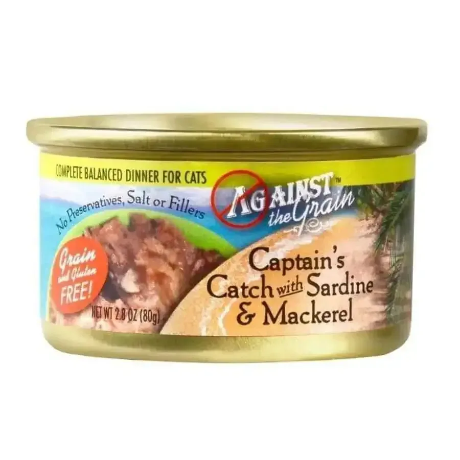 Against the Grain Captain'S Catch Sardine & Mackerel Dinner For Cats 2.8-oz, case of 24