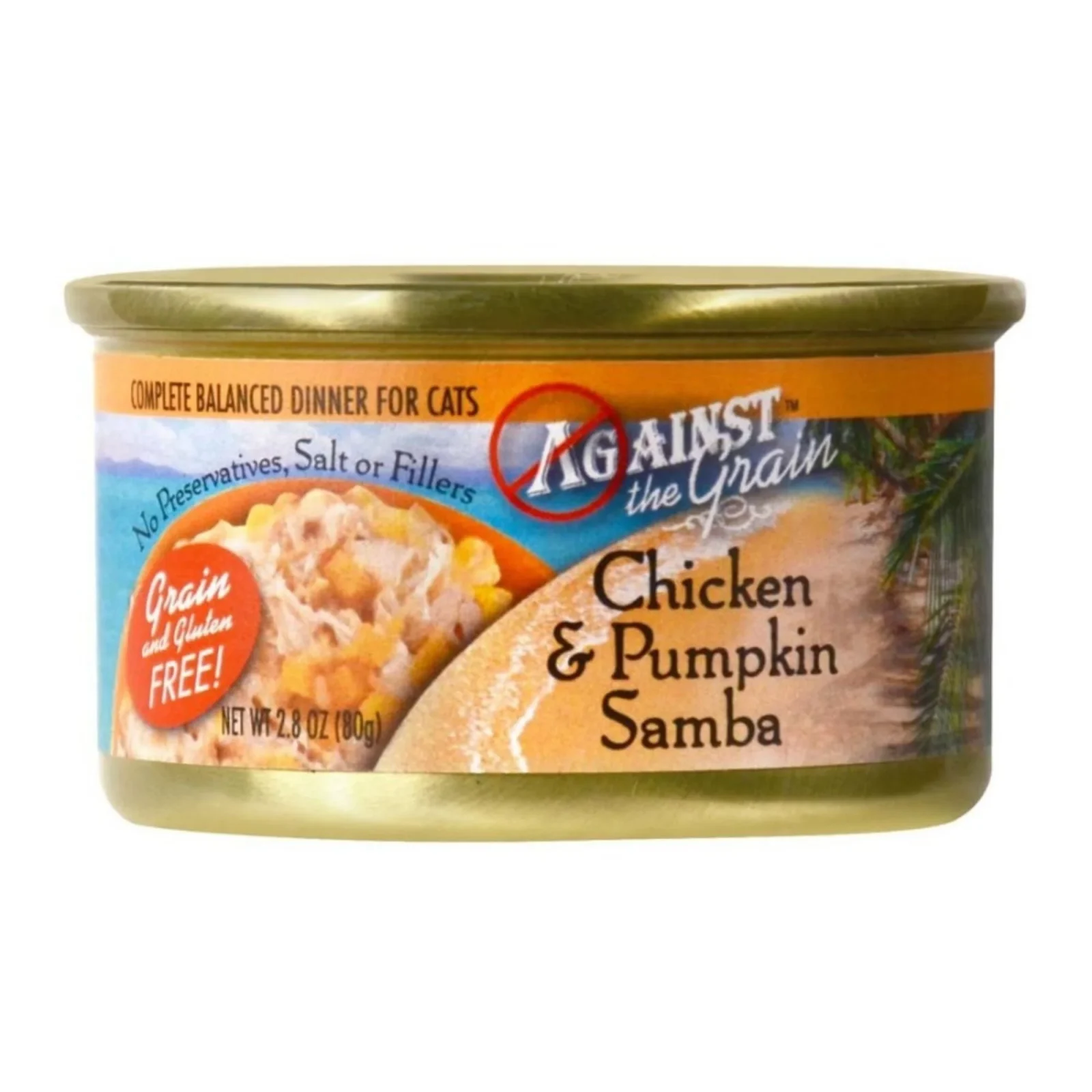 Against the Grain Chicken & Pumpkin Samba Dinner Wet Cat Food 2.8 oz. 24 ct