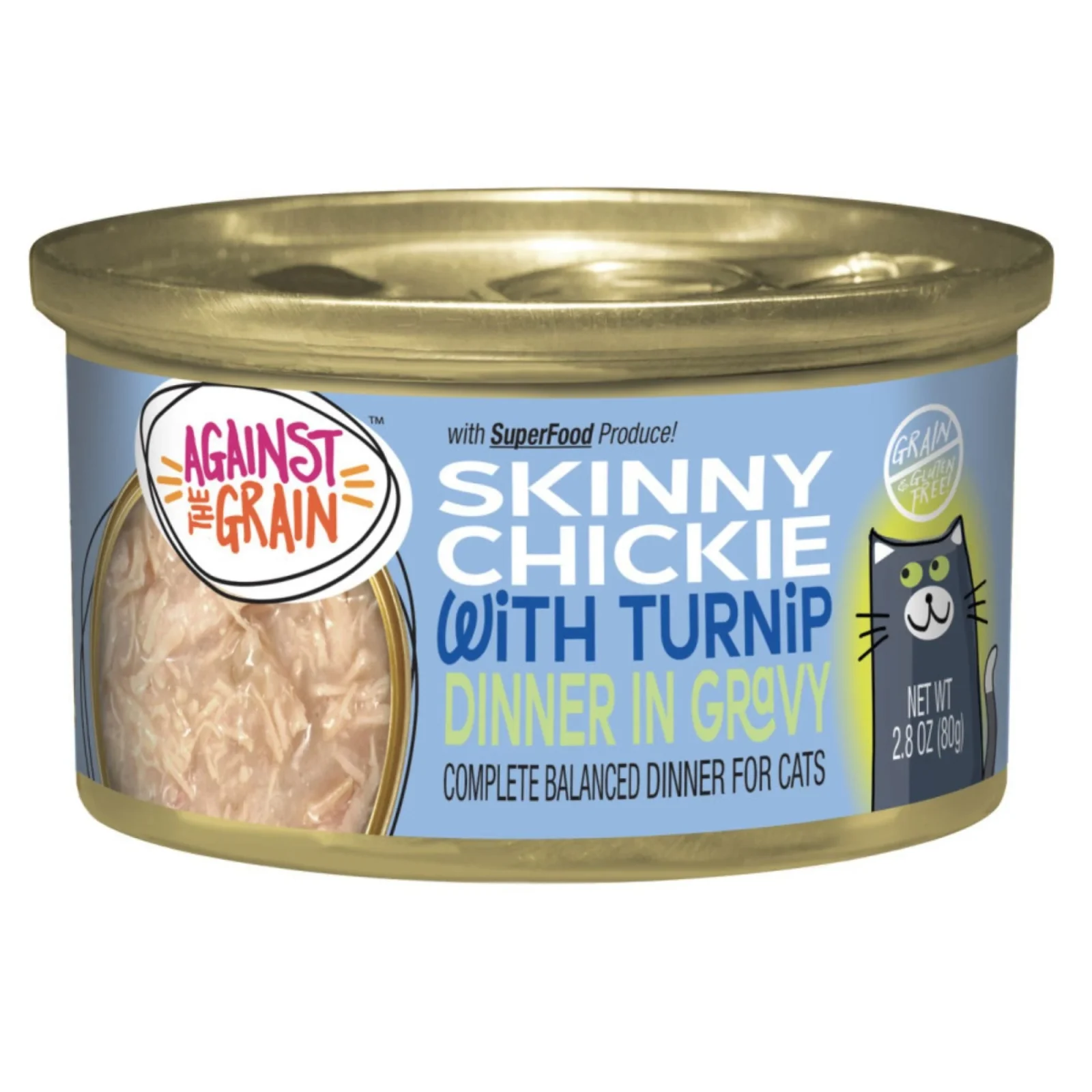 Against the Grain Skinny Chickie With Turnip Dinner in Gravy Wet Cat Food 2.8 oz. 24 ct