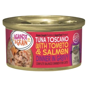 Against the Grain Tuna Toscano With Salmon & Tomato Dinner Wet Cat Food 2.8 oz. 24 ct