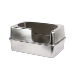 All For Paws FurLoo All Stainless Steel Hooded Cat Litter Box W/ Litter Scoop & Anti-Tracking Mat
