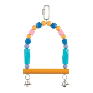 All Living Things® Beaded Wood Swing - Pet Bird Cage Swing for Small Birds