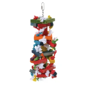 All Living Things® Knots & Blocks Bird Toy - Chew Toy for Large Pet Birds