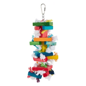 All Living Things® Knots & Blocks Preening Bird Toy - Preening Bird Toy for Medium Pet Birds