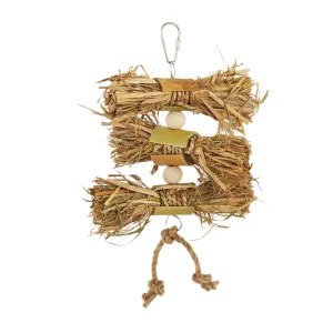 All Living Things® Natural Straw Harvest Bird Toy - Shredding Toy for Small & Medium Pet Birds