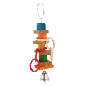 All Living Things® Rainbow Cork Stacks Bird Toy - Chew Tot for Small Pet Birds