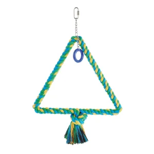 All Living Things® Triangle Rope Swing - Pet Bird Cage Swing for Large Birds