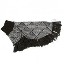 ALQO WASI | Diamond Sweater Poncho in Black + White